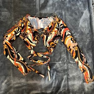 Tie up cropped top open back